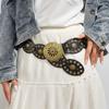 Round Western Style Cowboy Belts Y2K Ethnic Style Waistband Hollow Out Belts  Jeans Decorative