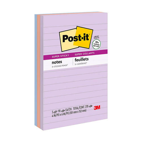 Post-it Notes 98x149mm Assorted (3pk) (Bali)