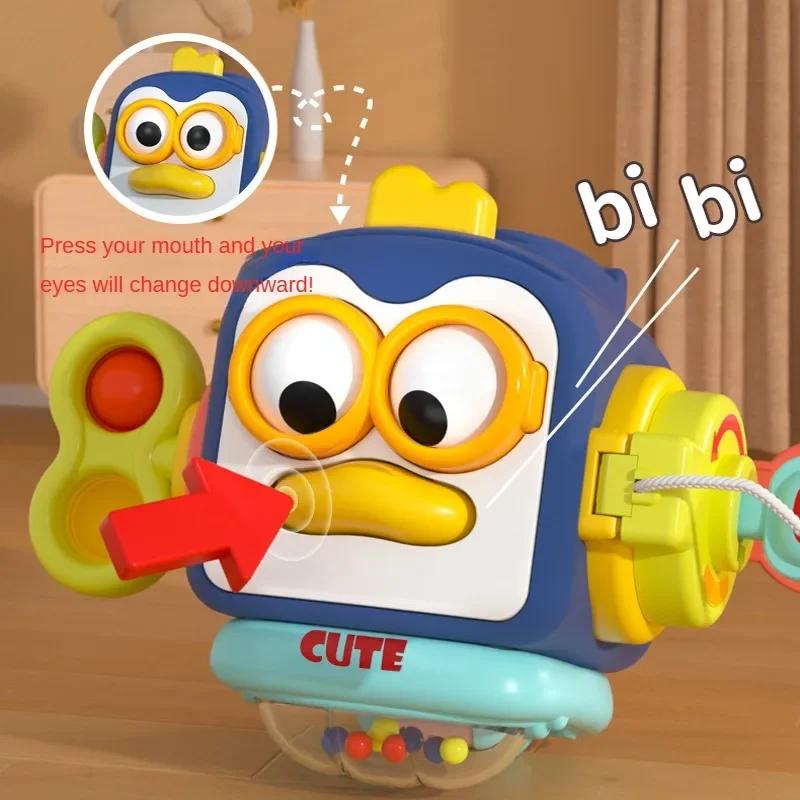 Baby Busy Board Cube Montessori Sensory Toys for Toddler Educational Learning Activities Travel Toy Lock Box Fine Motor Skill