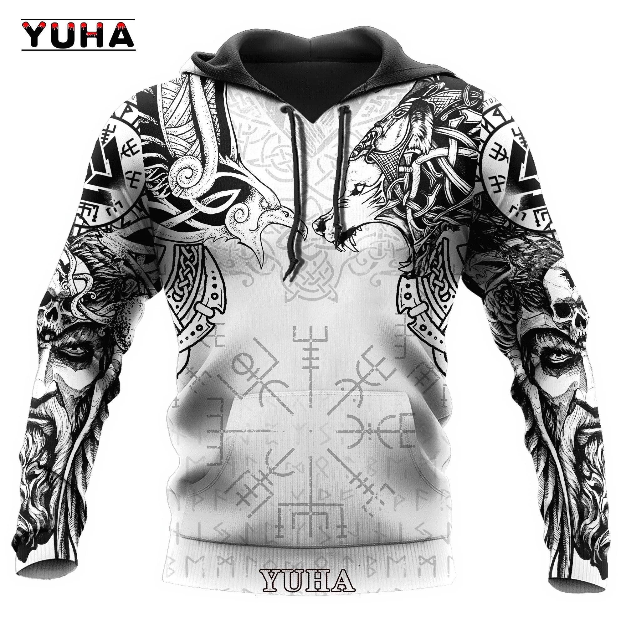 Xiao Xiang Sweatshirts 3D Print Vikings Klassieke Wolf heren Hoodies Jas Lente Herfst Mode Truien Hip Hop Punk Oversized Tops XL