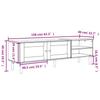TV Stand SENJA Rattan Look Black 158x40x49cm Pine Wood