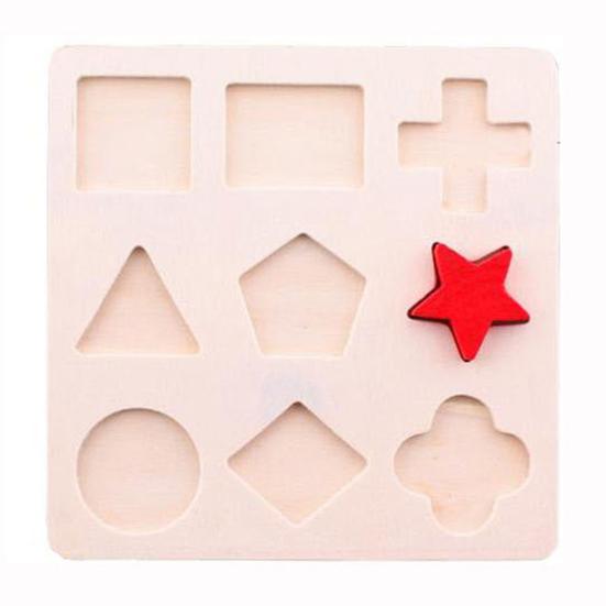 Wooden Shape Puzzle Board Geometric Shape Color Puzzle Matching Board Toddlers Fine Motor Skills Portable Travel Preschool