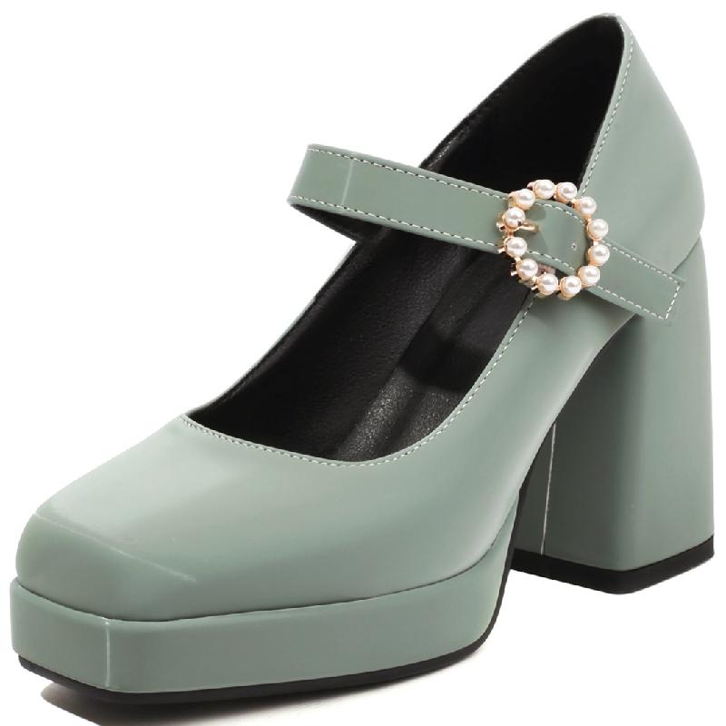 

Women s High Heels Pumps Shoes Platform Elegant 2025 Ankle Straps Black Red Blue Heeled Office Party Wedding Shoes Ladies 38 зелений