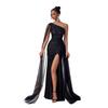 Sequin Mesh Evening Gown High Slit Long Dress Party Stage