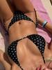 Polka Dot Print Sexy Triangle Cup Tie Side Two Piece Bikini Set Elegant For Beach Wear