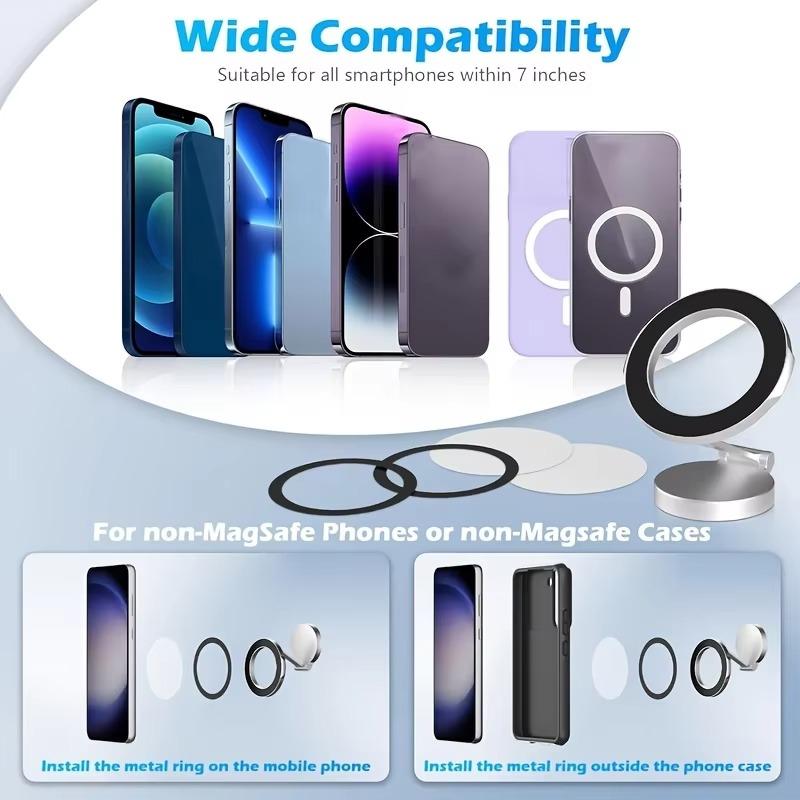 Portable Magnetic Phone Stand Adjustable Car Mount Holder 180° Foldable Design