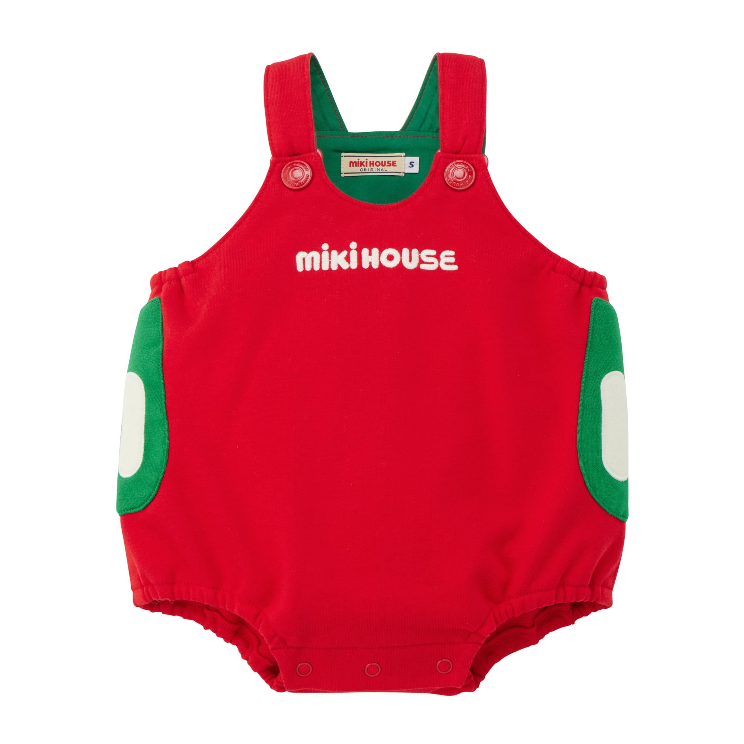 

MIKI HOUSE Logo Solid Made in for Boys and Baby Size S Red and Romper, Color, Japan, Girls, Clothes, Children s Clothing, Overalls, (70-80cm), Green,