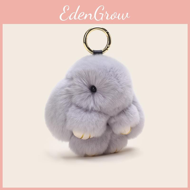 Rabbit Plush Whimsical Fur Keychain Colorful Bunny Gift Accessory For Style Girls
