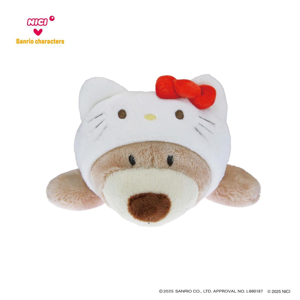 NICI x Sanrio Characters Figure Pouch Love Bear Brown x Kitty