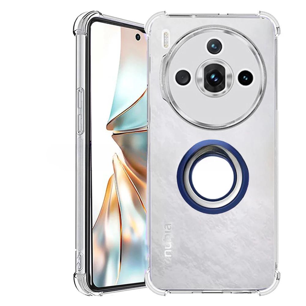 Para POCO X7 Pro X 7 Funda Soporte de Anillo Magnético Cubierta para Xiaomi POCOX7pro Redmi Turbo 4 Note 14 Pro Plus Note14 Fundas Blandas de Silicona Transparente a Prueba de Golpes