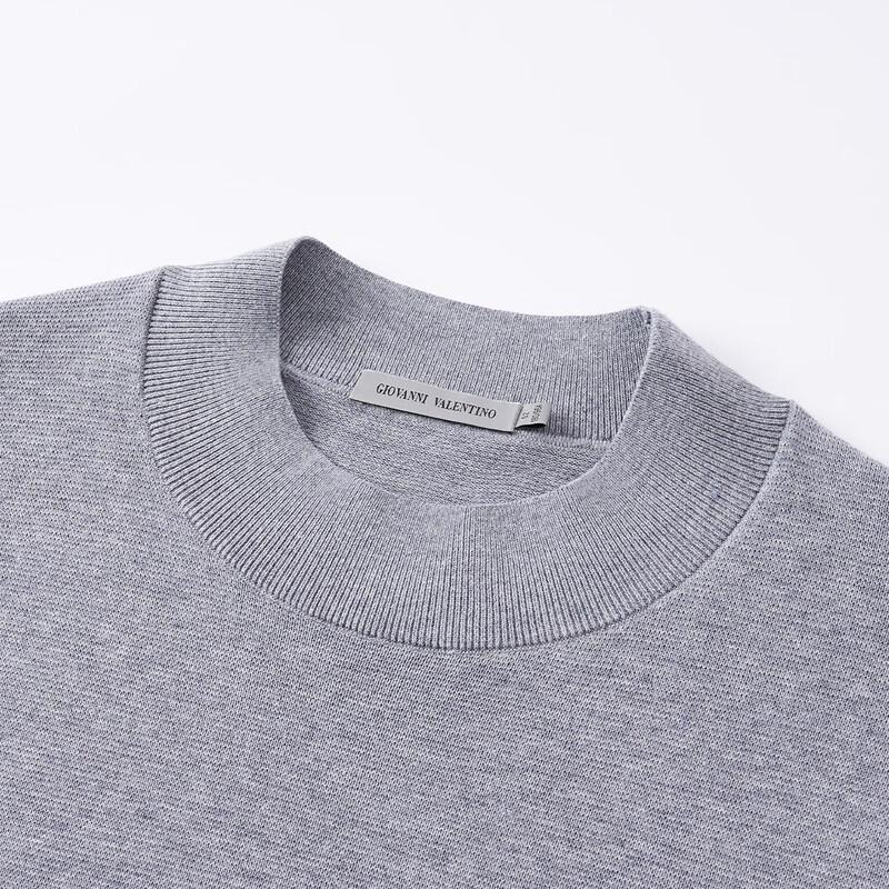 Giovanni Valentino Men's Pure Cotton Mock Neck Knit Sweater