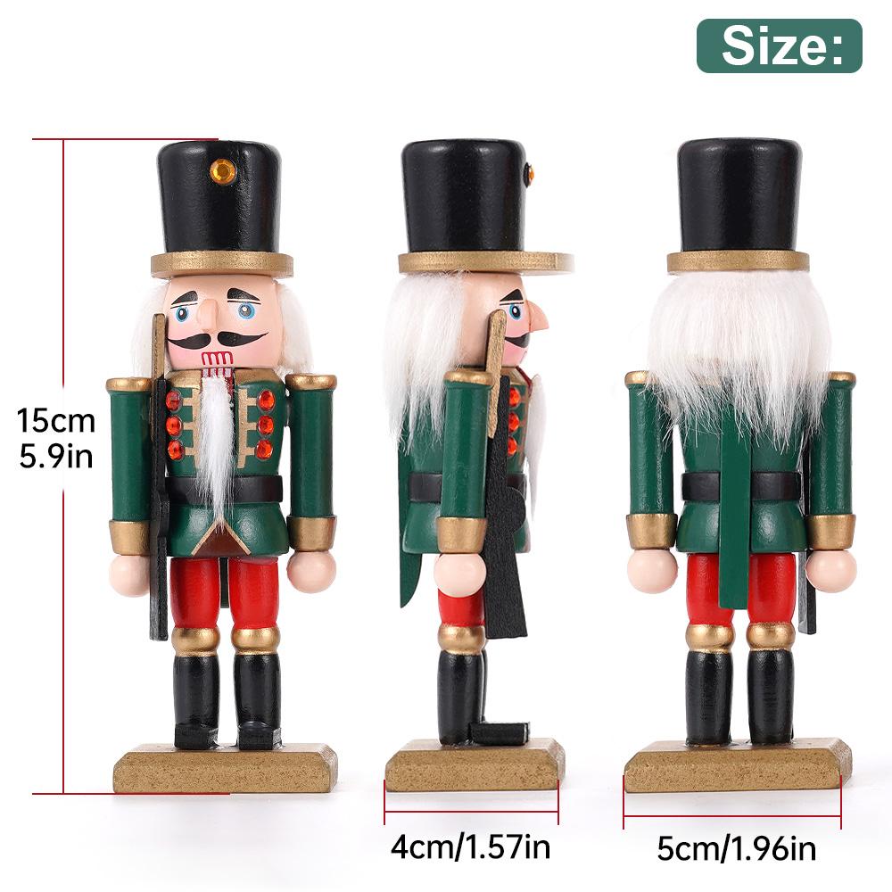 15CM Weihnachtsnussknacker Marionetten-Soldaten-Set Handgefertigter Nussknacker-Soldaten-Dekoration Weihnachten Neujahr Festival Dekoration