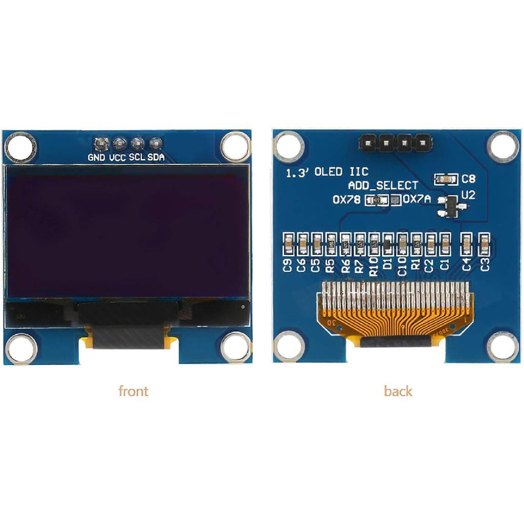 Walfront 1.3 Inch 128X64 IIC I2C SPI Serial OLED Display Module White Text Color for MP3 Function Cellphone Smart Health Device