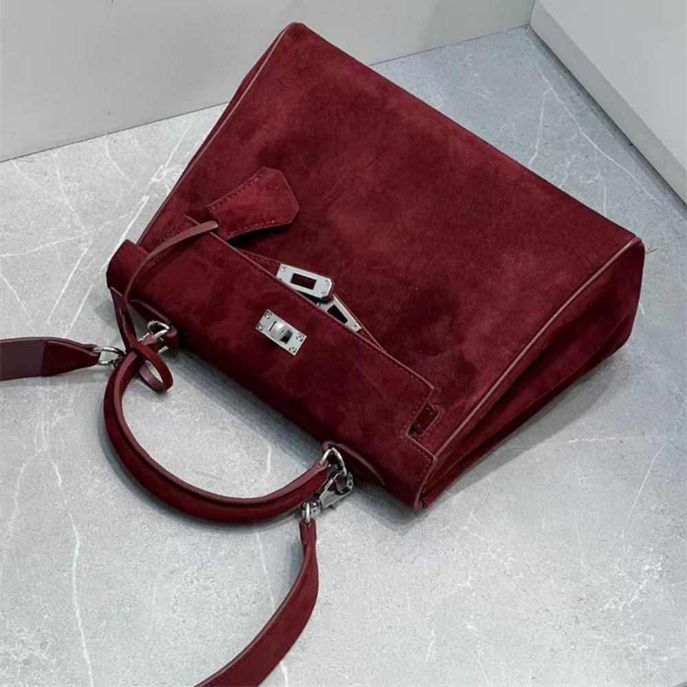 Jesienno-zimowa nowa torba z matowej skóry z szerokim paskiem na ramię, zamszowa skóra licowa, przenośna, na ramię, listonoszka, wysoka jakość
