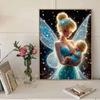 Diamond Mosaic Colorful Diamond Painting Tinker Bell and The Child Full Round Embroidery Cartoon Creative Hobbies Wall Decor