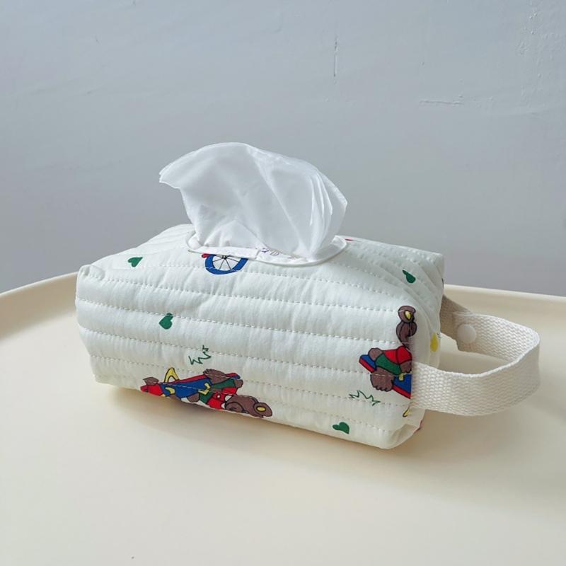 Wipes Case Quilted Baby Wipes Dispenser Dustproof Wipe Holder Printed Pattern Wipes Box Baby Wipe Case Keep Wipe Wet