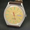 VINTAGE SEIKO 5 AUTOMATIC 6319A JAPAN MENS GOLDEN COLOR DIAL WATCH a701905-5