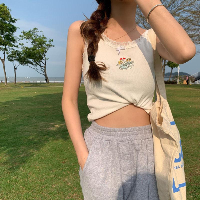 

ins super fire white knitted vest suspender women s new Internet celebrity Spice Girl style short inside and outside top One size fits all белый