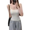 #Human cotton versatile model, small square collar integrated cup vest, polished and slim, versatile sling base, Korean A