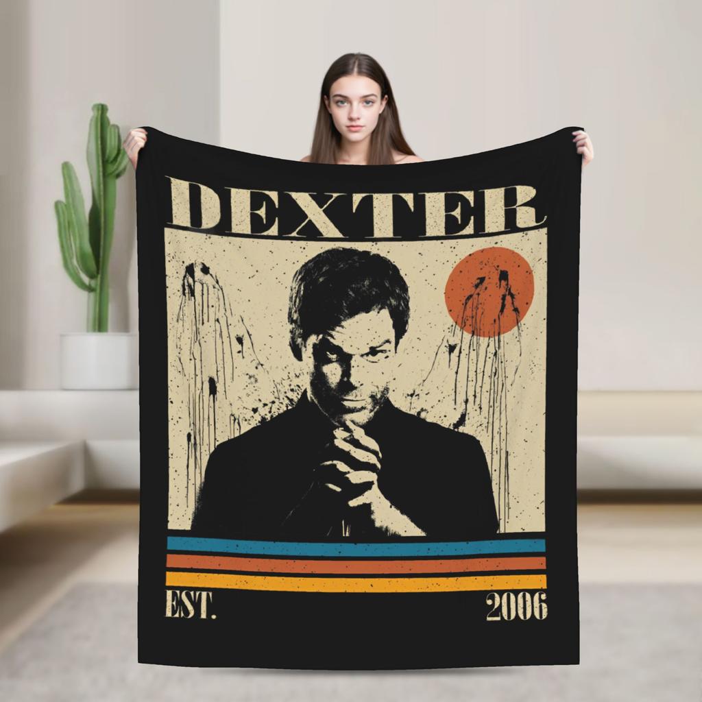 Dexter TV Show Movie Poster Blanket Flannel Spring Autumn Morgan Lightweight Thin Throw Blankets for Sofa Car Bedding Throws