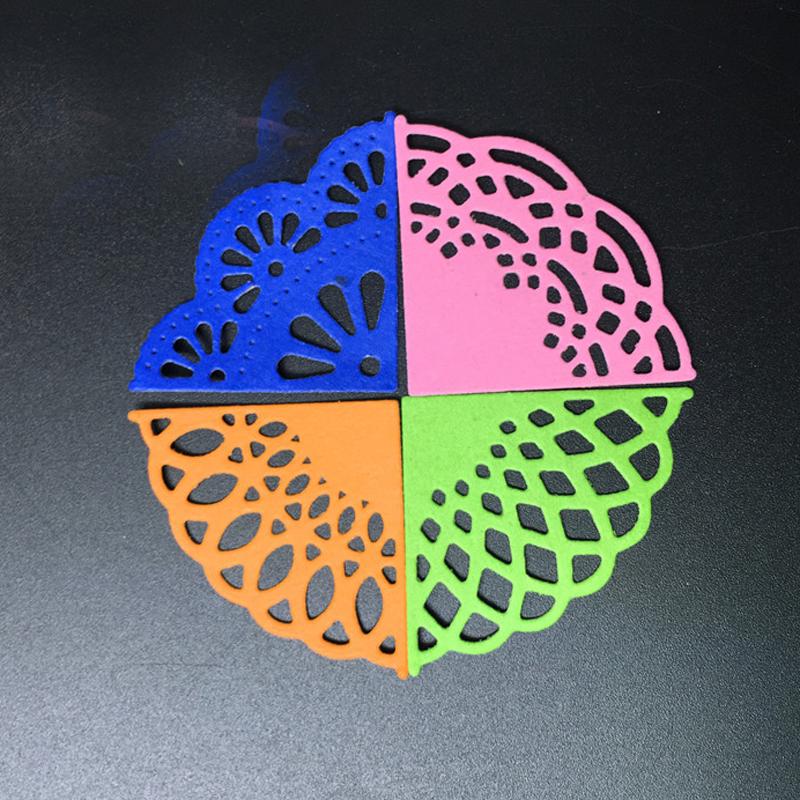 4Pcs Corner Lace Cut DIY Scrapbooking Paper Craft Embossing Knife Mould Blade Punch Die