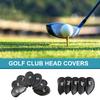 12Pcs Golfs Head Cover, Thick Synthetic PU Leathers Golfs Iron Head Cover with Big Number for Long Neck Golfs Club Head