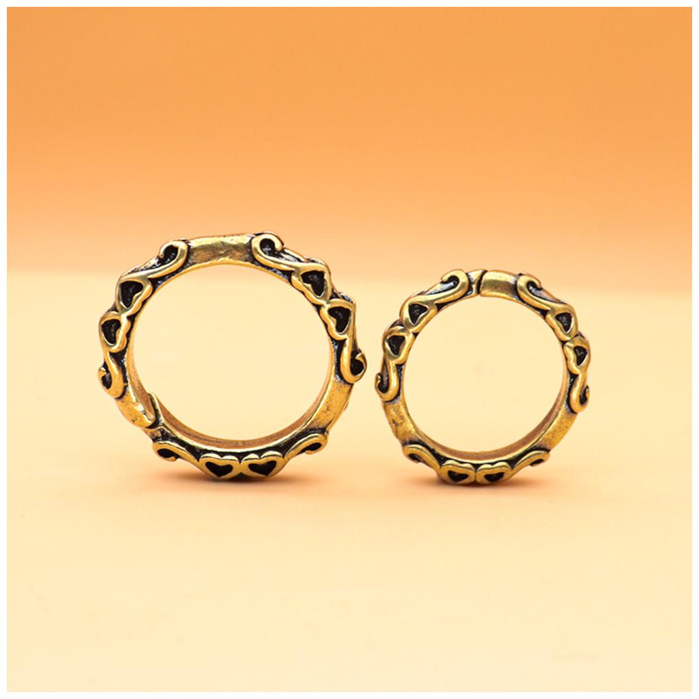 Women Vintage Ring Exquisite Dressing Decors Hand Ornament Ladies Brass Rings Gifts Fingers Decor Festival Gift