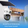 LS VISION 4G SIM Card Solar Camera WiFi 360 IP Camera 8MP 4K CCTV Battery Cameras Outdoor Dual Lens Smart Home Security Surveillance Solar