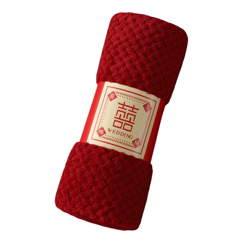 Red  Xi  Character Wedding Towel Rolls - Coral Fleece Celebration Gifts 35*75 cm светло-розовый