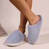 Simple indoor velvet warm fluffy slippers couple home cotton shoes thick-soled non-slip fluffy slippers