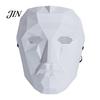 Unique Halloween Costume Mask Geometric Mask, Polygonal Cool Party with Mesh Eyes, Face Black White Cosplay for Masquerade, Accessory Stylish Angular