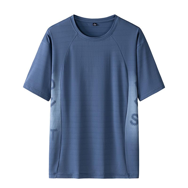 Short Sleeved Men's Sports Quick Drying T-shirt Ice Silk Round Neck Men's T-shirt Summer Top