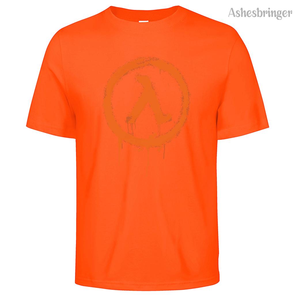 Men's Cotton Crew Neck Half Life Graphic Print T-Shirt Street Casual Style Tops For Men and Women