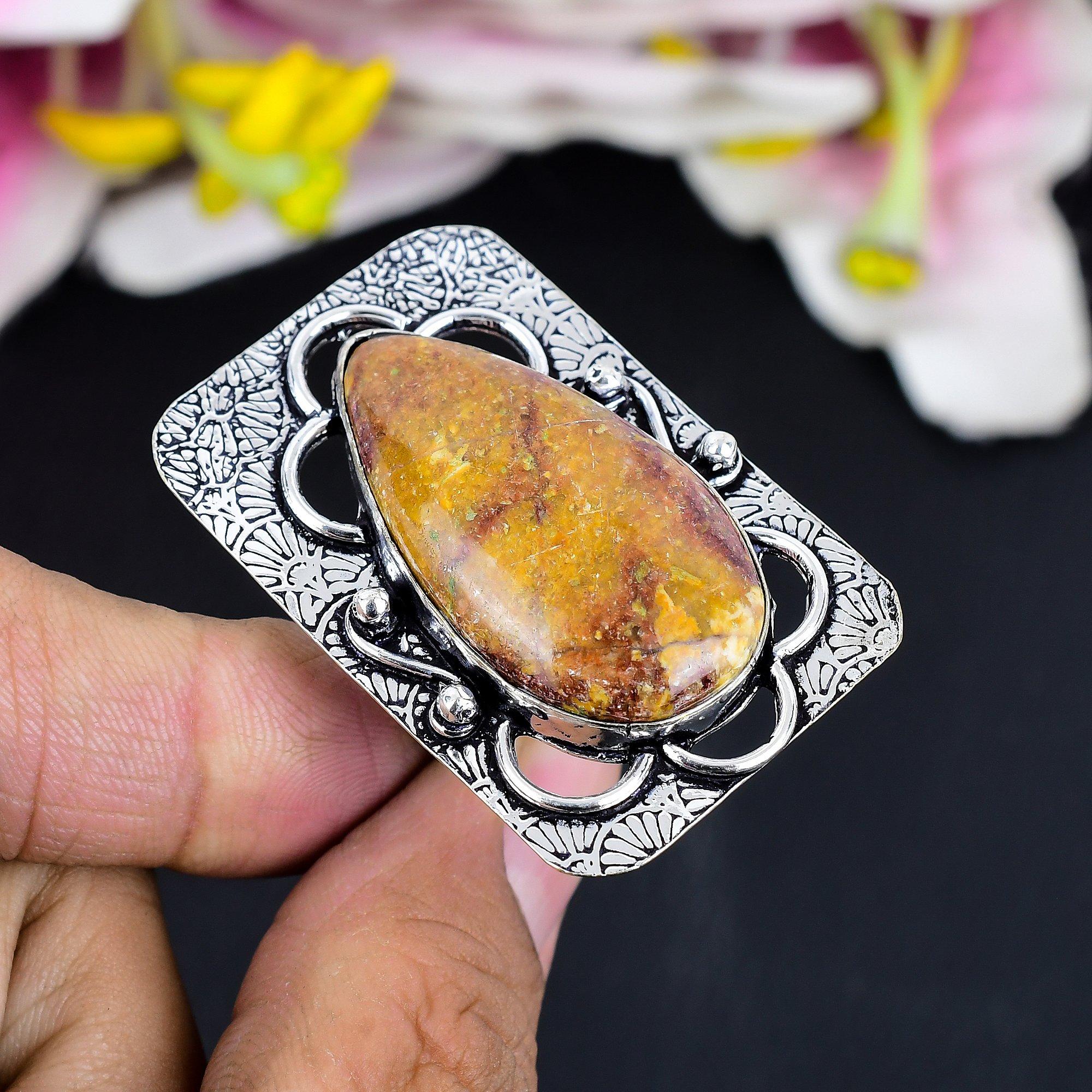 

Ghost Eye Jasper Gemstone 925 Sterling Silver Jewelry Ring Size 10.5 KG-1663