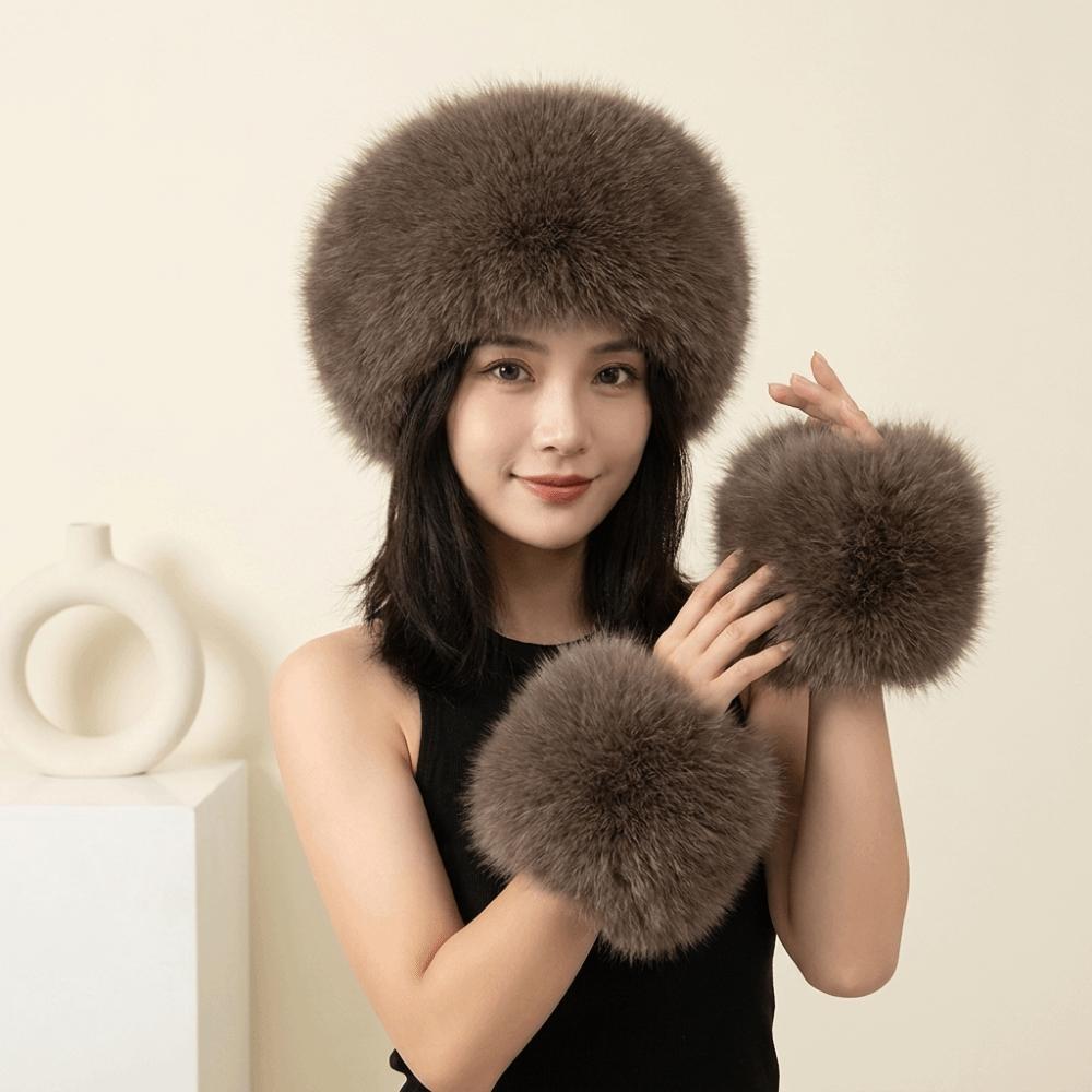 3Pcs/Set Elastic Wide Fur Cuffs Hat Soft Plush Headwraps Retro Warm Thick Hairband Outdoor Sports