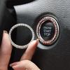 Car Start Switch Button Auto Decorative Diamond Stickers Rhinestone Ring Circle Trims Protective Cover Car Accessories Interior