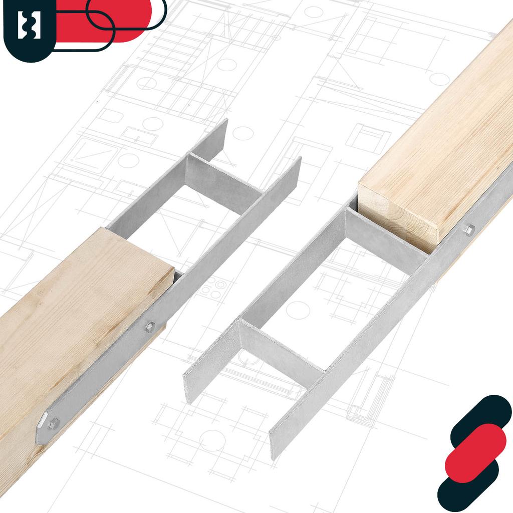 H-Shaped Column Base For Embedding, Bracket, Galvanized Steel Anchor, 100 Mm