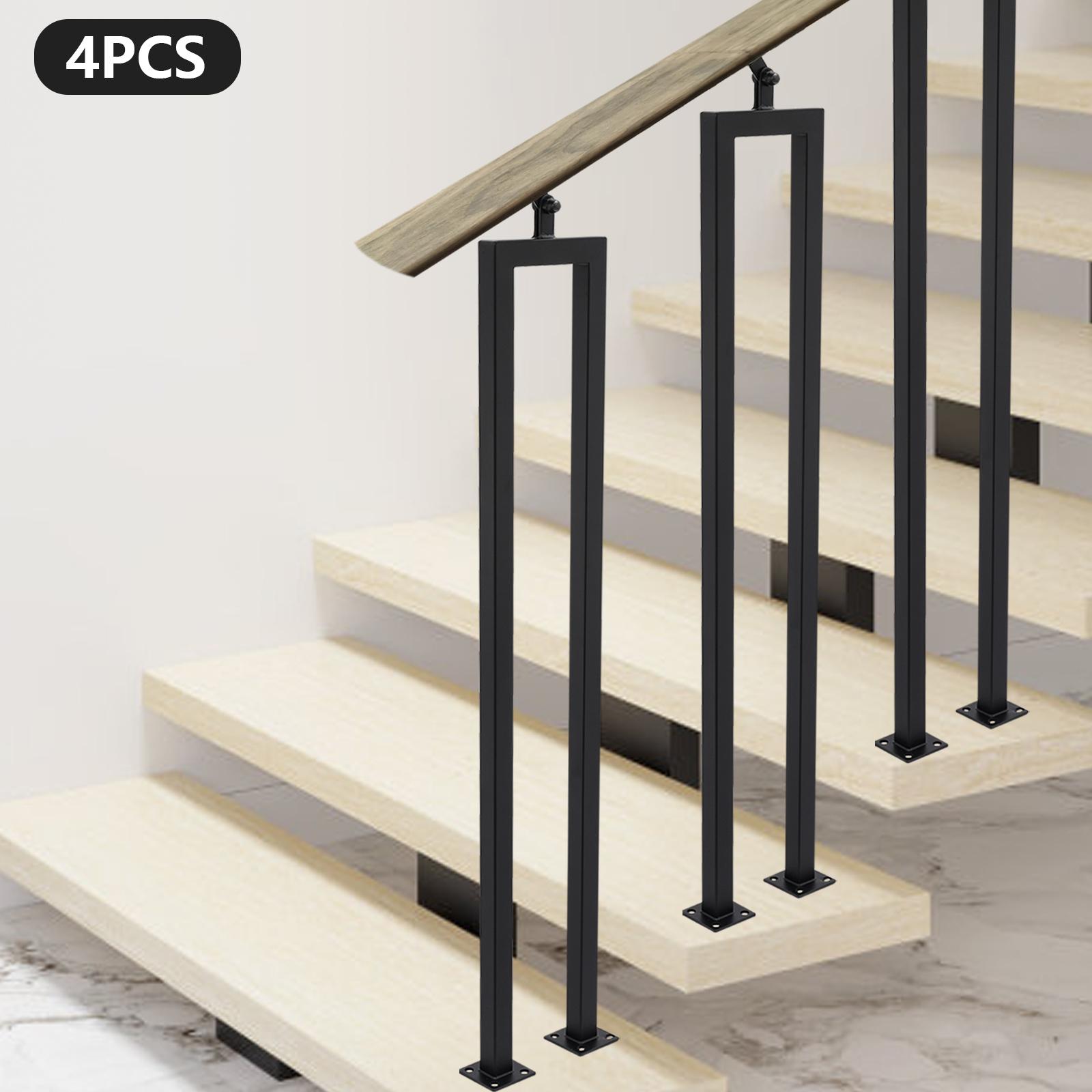 Confezione da 4 Corrimano a U per Scale, Ringhiera per Scale da Interno, Corrimano Decorativo da Parete per Scale, Ringhiera in Ferro Facile da Instal