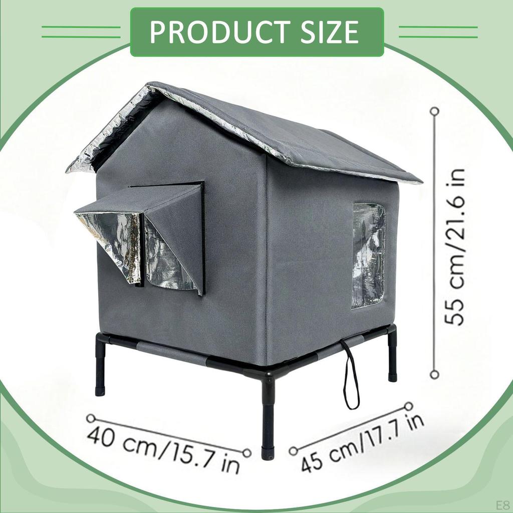 Outdoor Cat House Cats Tent Stray Shelter for Winter Porch Patio