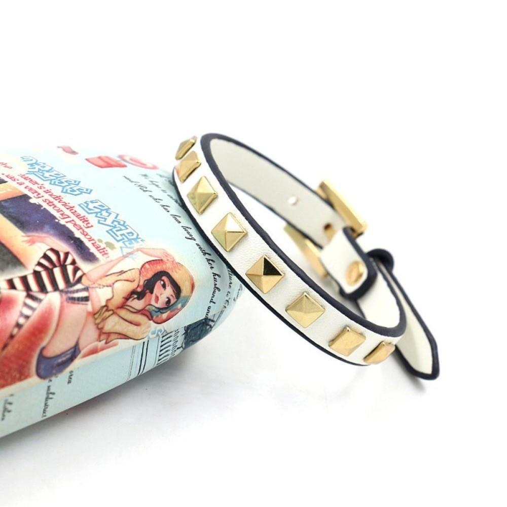 5 Color Options Rivets Bracelet PU Leather Leather Bracelets Fashion Studded Bangle Gift Jewelry