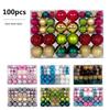 100pcs 3/4/6cm Christmas Ball Set Delicate Shatterproof Christmas Tree Decoration Pendant Painted Waterproof Electroplated Ball