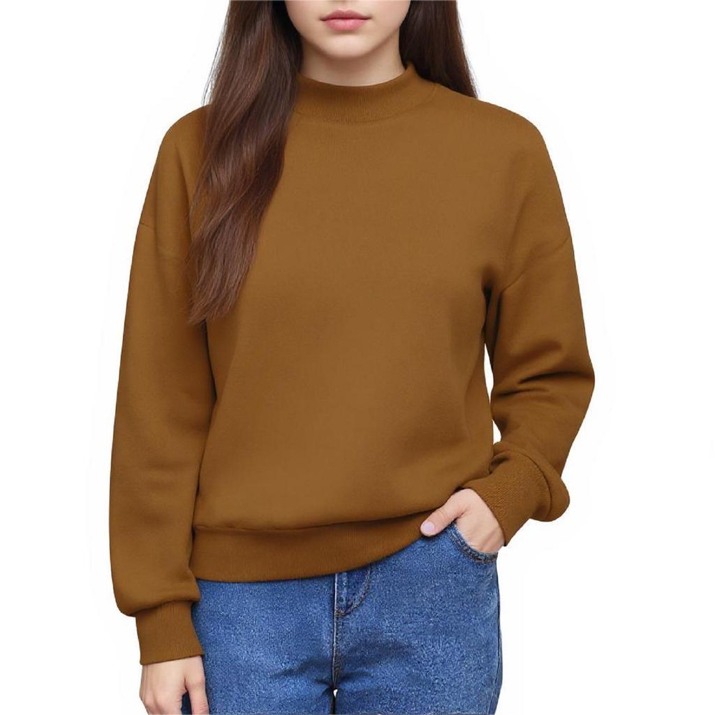 Teen Girls Solid Color Tops Cute Fashion Youth Long Sleeve Oversized Sweatshirts Teen Tops Winter Preppy Style Clothing