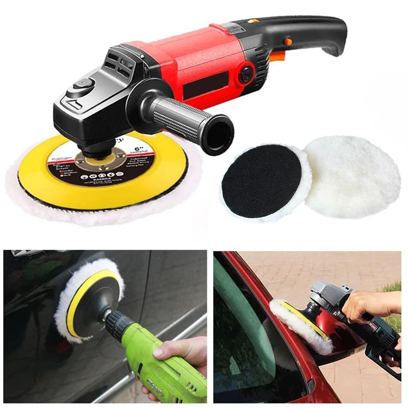 5 Sizes Car Wool Polish Pad Disc Car Waxing Polishing Buffing Cars Paint Care Polisher Pads Auto Washing Cleaning Accessories