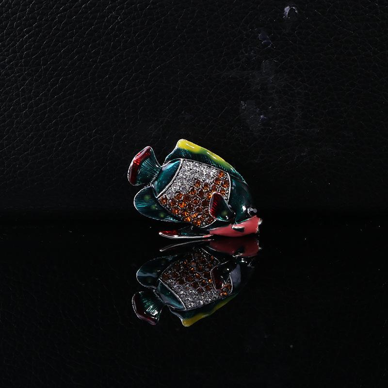 

Рыба Корсаж Одежда Капает Масло Океан Поцелуй Рыба Эмаль Брошь Бриллиантовая Булавка Аксессуары