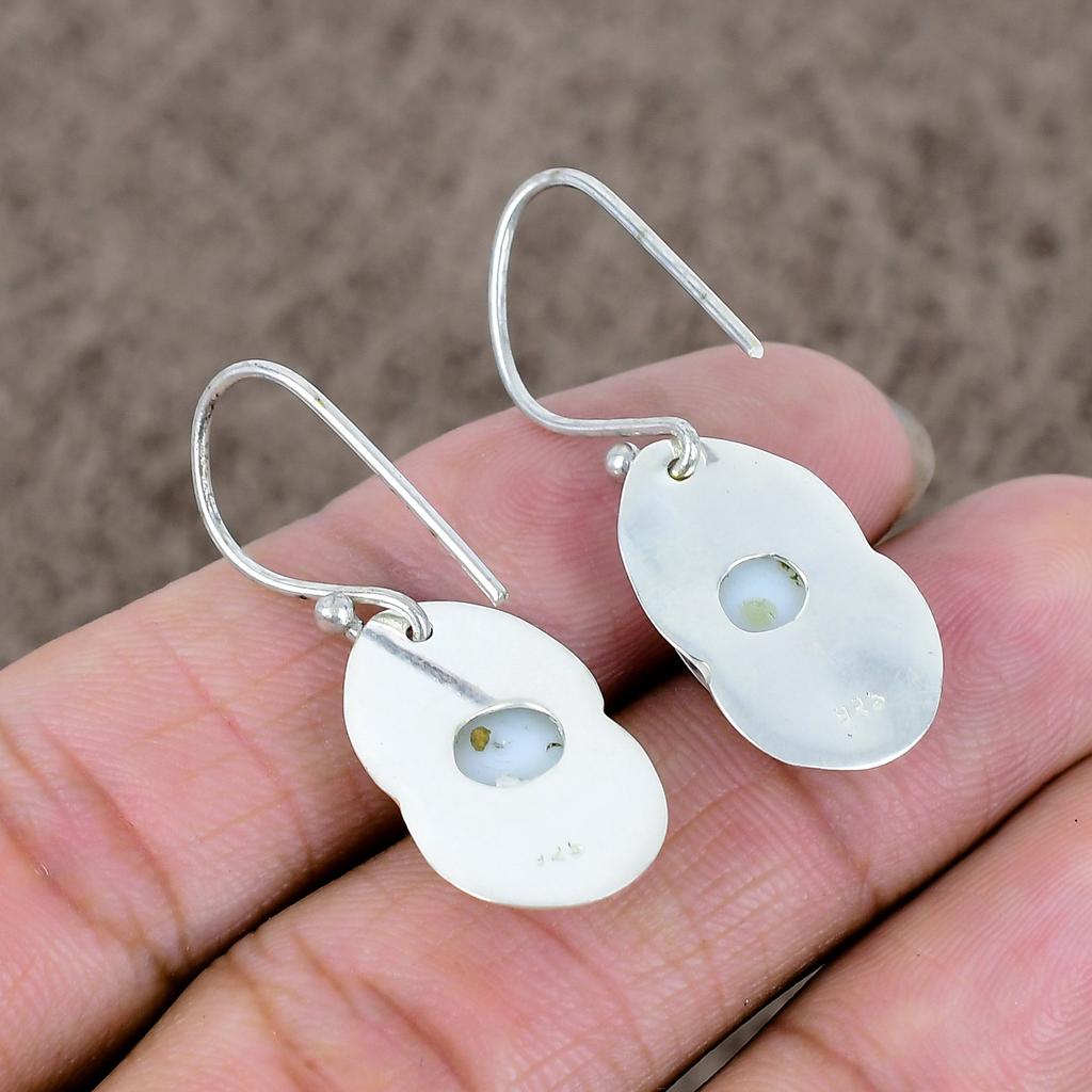 White Coral Gemstone Handmade 925 Sterling Silver Jewelry Earring 1.54" KKG-658