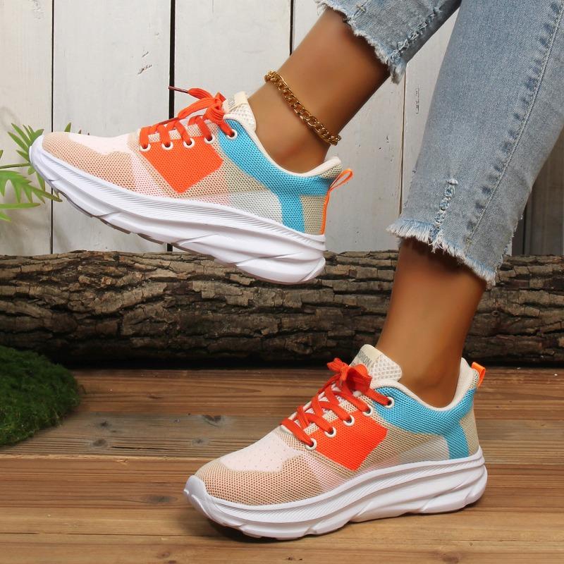 Fashion Trendy Vulcanized Women's Shoes 2024 Autumn New Mesh Breathable Color Matching Comfortable Women's Sports Shoes Zapatos De Mujer