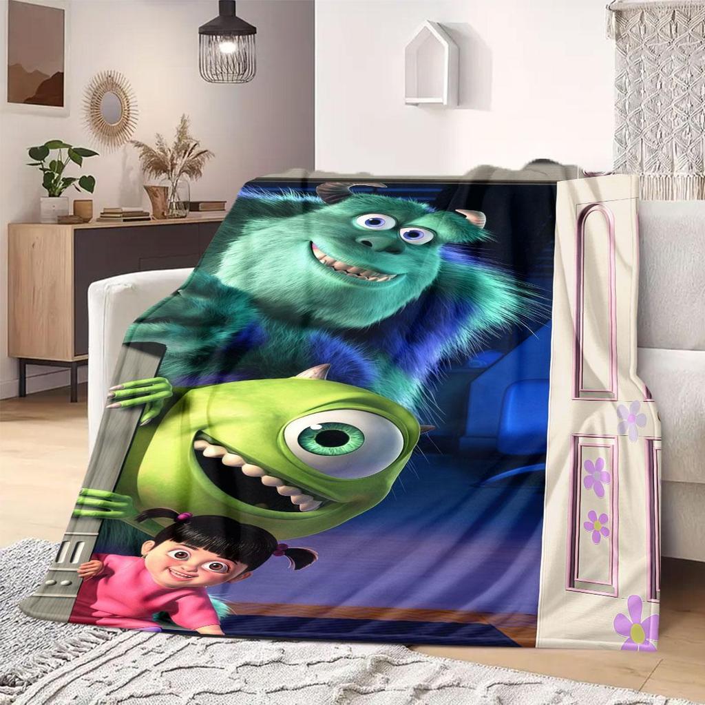 Monster Print Flannel Blanket for Sofas Beds Bedrooms Chairs Travel Picnics Cartoon Home Decor Various Sizes Available New