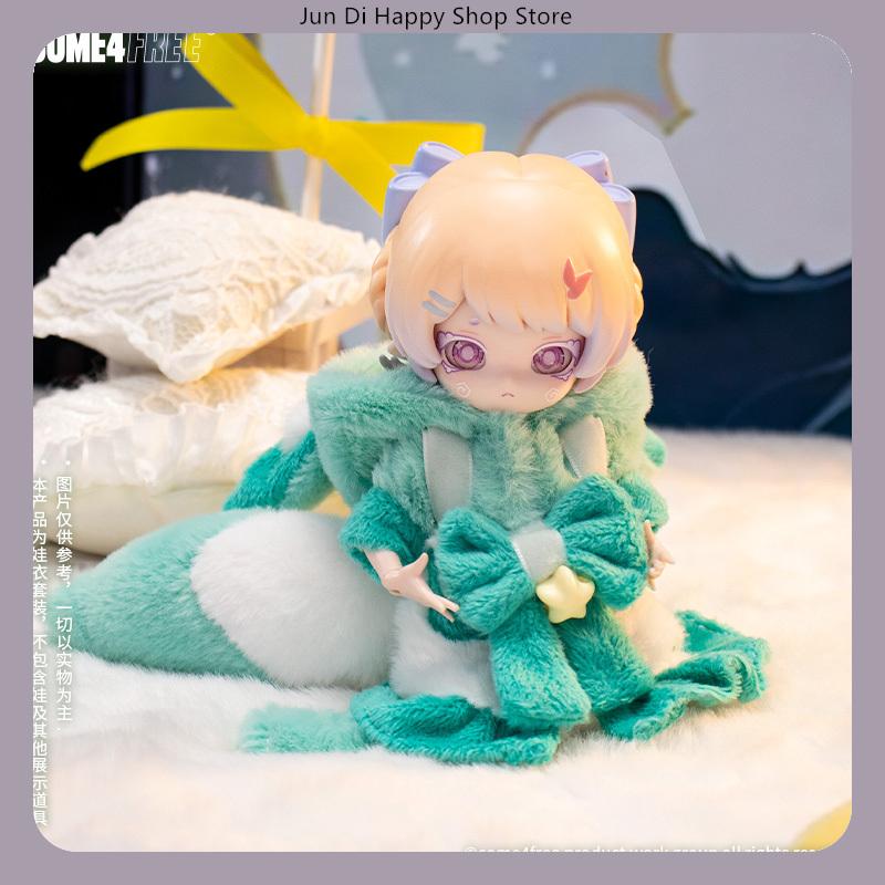 COME4FREE BJD Doll Clothes 1/12 Scale Fantasy Town Series Soft Fox Dress Outfit for OB11 Doll Clothes