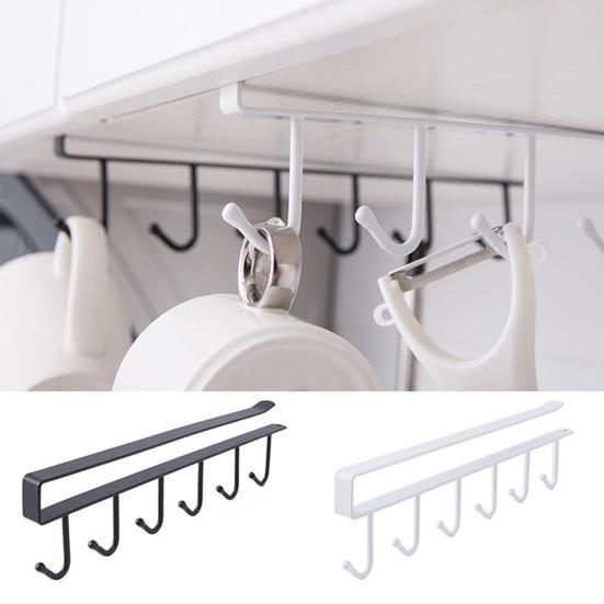

Кухонная вешалка для хранения из кованого железа, бесшовная установка без ударов под вешалку для шкафа, вешалка для шкафа для спальни, органайзер с крючками, хозяйственные товары