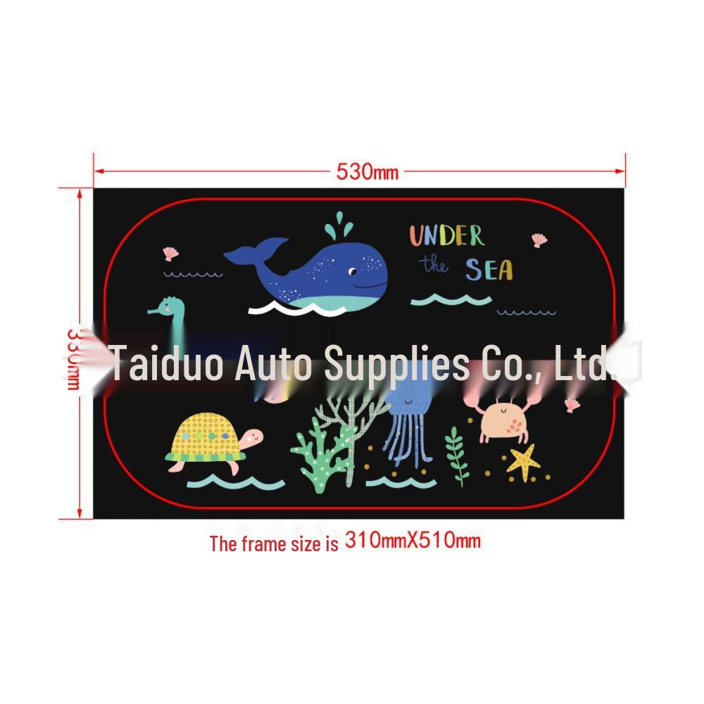 Car Side Window Cartoon Sun Shade - Heat Insulation & Light Blocking PVC Film